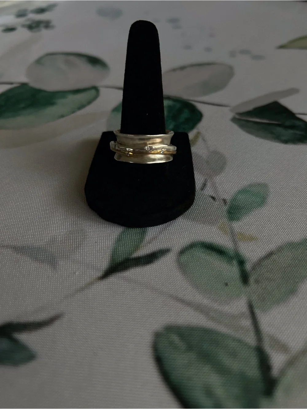 Grace & Heart, Two-Tone Sterling Silver and Brass Spinner Ring - Size 9